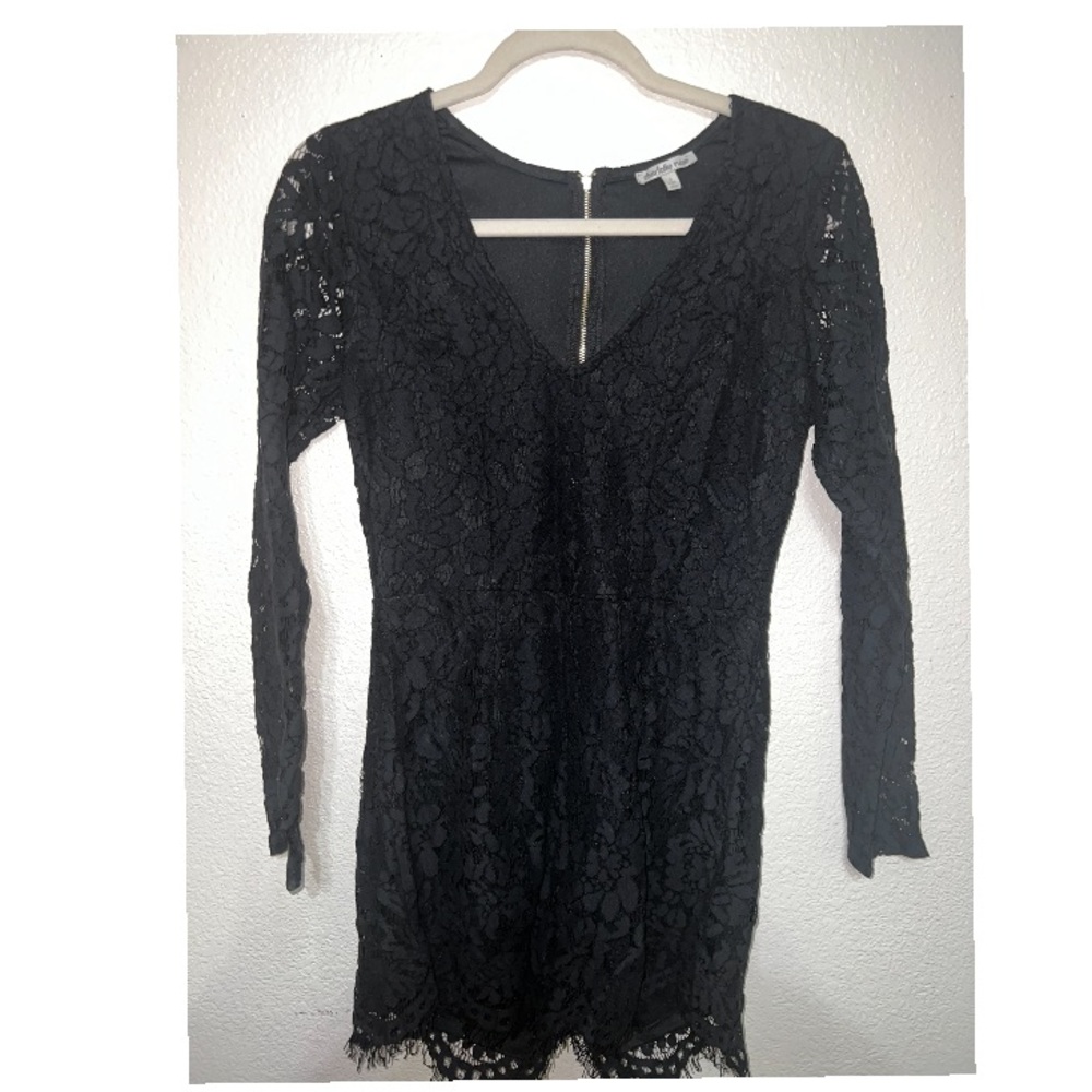 Charlotte Russe mini black lace romper EUC